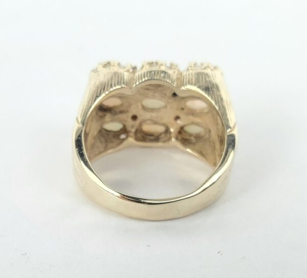 10k Yellow Gold 1.35ctw Opal Cluster Signet Style Band Ring 5.5'' - Image 13