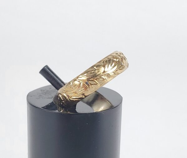 10k Yellow Gold 4.25mm Engraved Flower Floral Vine Plant Band Toe Ring 1.75'' - Image 5
