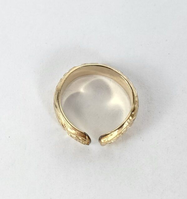 10k Yellow Gold 4.25mm Engraved Flower Floral Vine Plant Band Toe Ring 1.75'' - Image 8