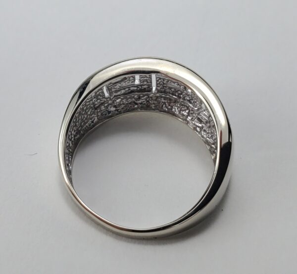 14k White Gold Diamond Greek Meander Pattern Band Ring 6.5'' - Image 8