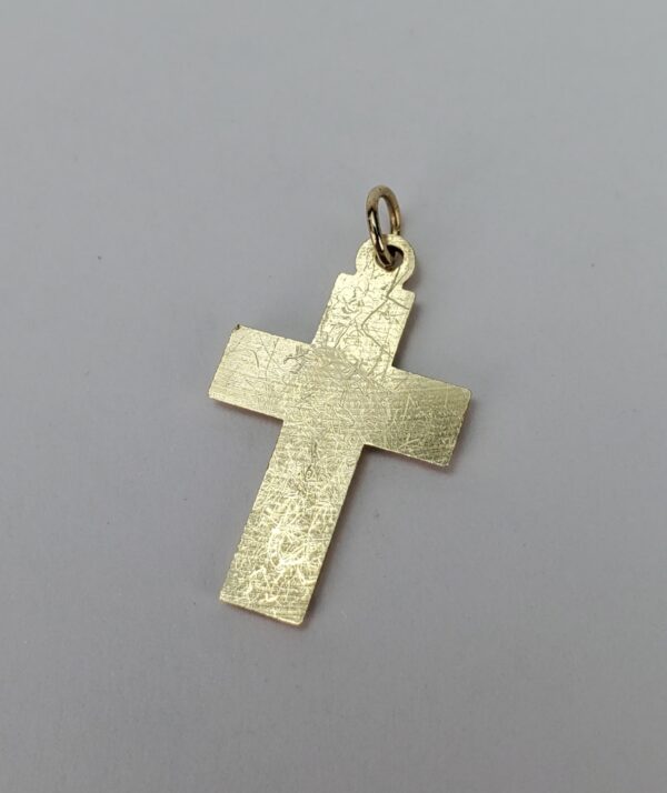 14k Yellow Gold Christian Catholic Crucifix Cross Drop Pendant 1'' - Image 5
