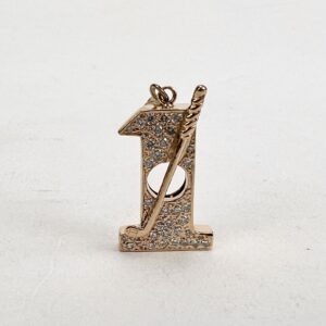 14k Yellow Gold Diamond Hole in One Pendant