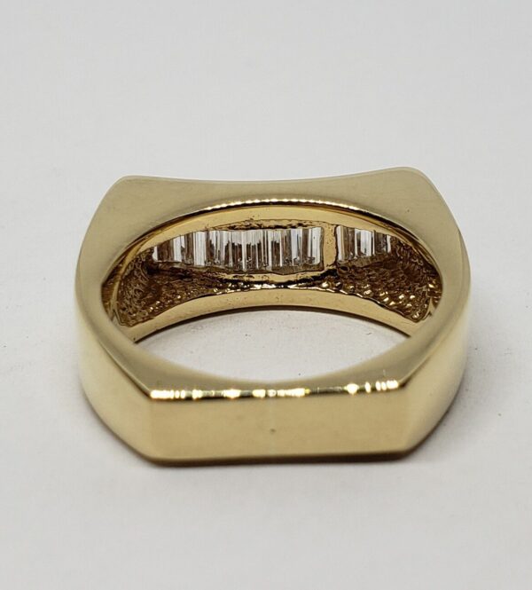 18k Yellow Gold 1.21ctw D VVS/VS Diamond Mens Unisex Cluster Channel Set Ring - Image 6