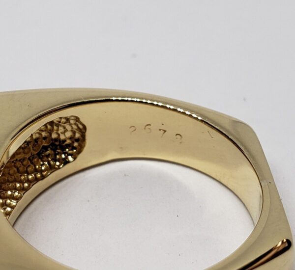 18k Yellow Gold 1.21ctw D VVS/VS Diamond Mens Unisex Cluster Channel Set Ring - Image 7