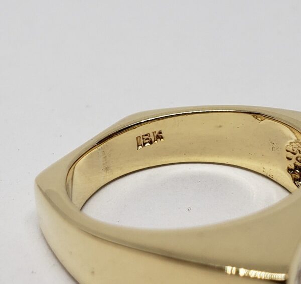 18k Yellow Gold 1.21ctw D VVS/VS Diamond Mens Unisex Cluster Channel Set Ring - Image 8