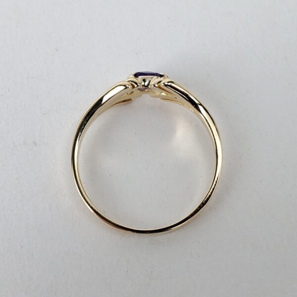 18k Yellow Gold .25ct Oval Cut Purple Sapphire Unique Ring Band Ring 8.5'' - Image 8