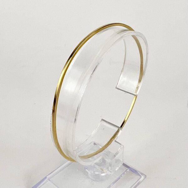 18k Yellow Gold Thin Bangle Bracelet 7 1/2'' - Image 3