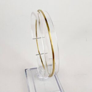18k Yellow Gold Thin Bangle Bracelet 7 1/2''