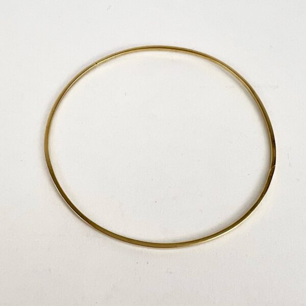 18k Yellow Gold Thin Bangle Bracelet 7 1/2'' - Image 6