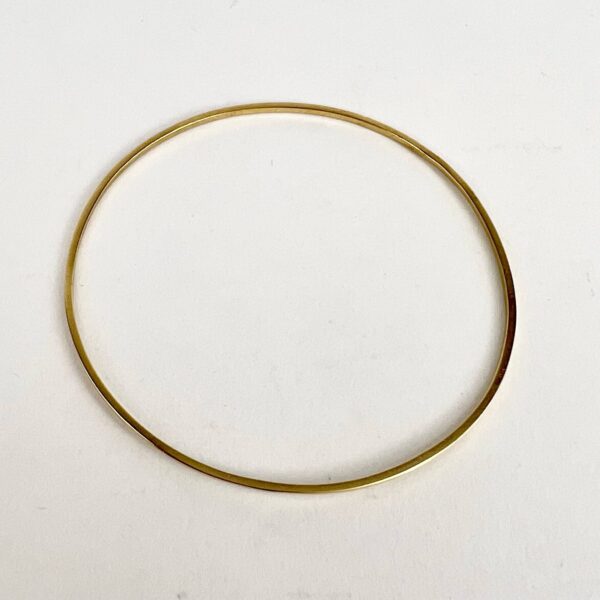 18k Yellow Gold Thin Bangle Bracelet 7 1/2'' - Image 7