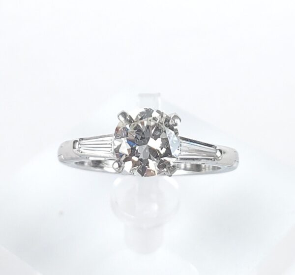 900 Platinum 1.23ctw .98ct Natural Diamond Arthritis Band Engagement Ring 5.5'' - Image 3