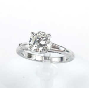 900 Platinum 1.23ctw .98ct Natural Diamond Arthritis Band Engagement Ring 5.5''