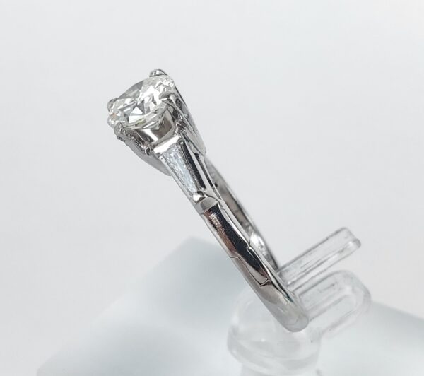900 Platinum 1.23ctw .98ct Natural Diamond Arthritis Band Engagement Ring 5.5'' - Image 6
