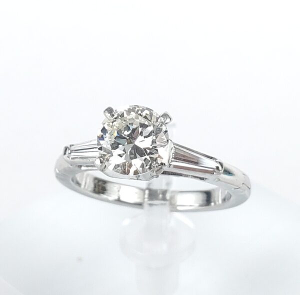 900 Platinum 1.23ctw .98ct Natural Diamond Arthritis Band Engagement Ring 5.5''