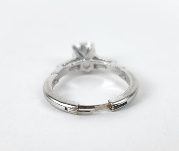 900 Platinum 1.23ctw .98ct Natural Diamond Arthritis Band Engagement Ring 5.5'' - Image 10