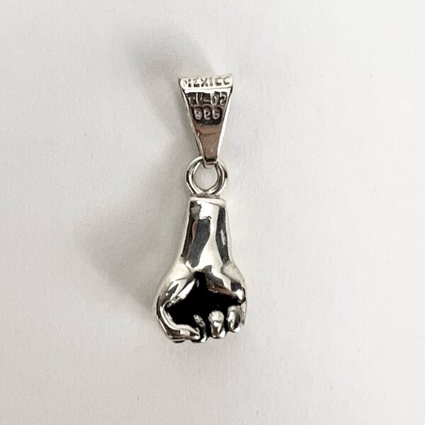 925 Mexican Sterling Silver Fist Power Good Luck Pendant