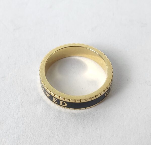 Beloved Fine Jewelry 18k Yellow Gold Grandma Love Enamel 4mm Band Ring 4.75'' - Image 8
