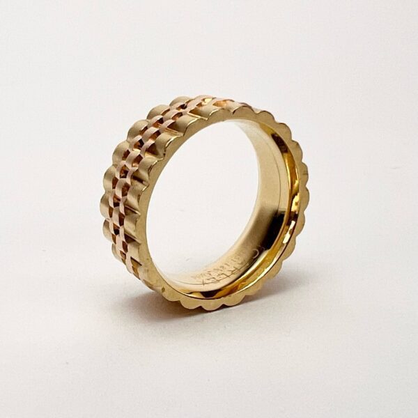 Carlex 18k Multi-Tone Gold Jubilee Wide 8.5mm Men's Band Ring 9.5'' - Image 7