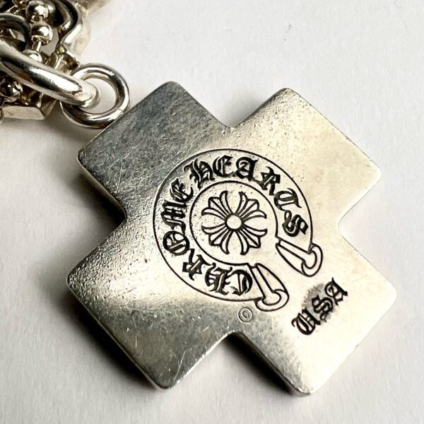 Chrome Hearts 925 Sterling Silver Three Trinkets Pave Diamond Pendant Necklace - Image 9