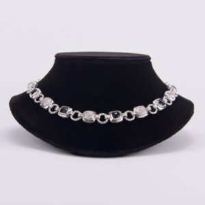 David Yurman 925 Sterling Silver Diamond Onyx Renaissance Choker Necklace