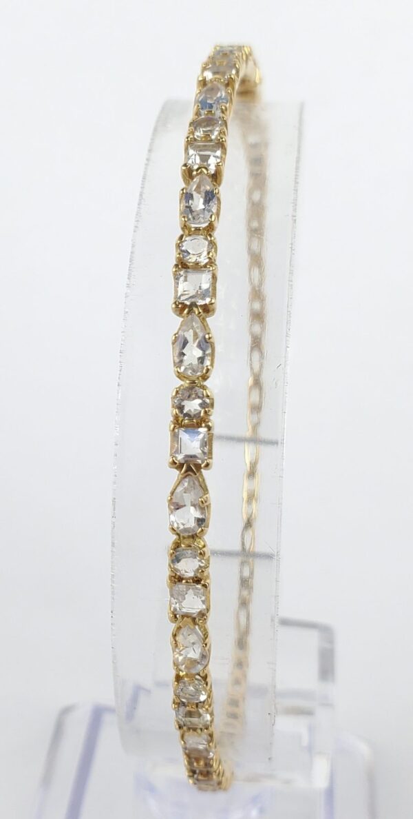 Emily & Ashley 18k Yellow Gold Moonstone Tennis Round Bangle Bracelet 7 3/4'' - Image 5