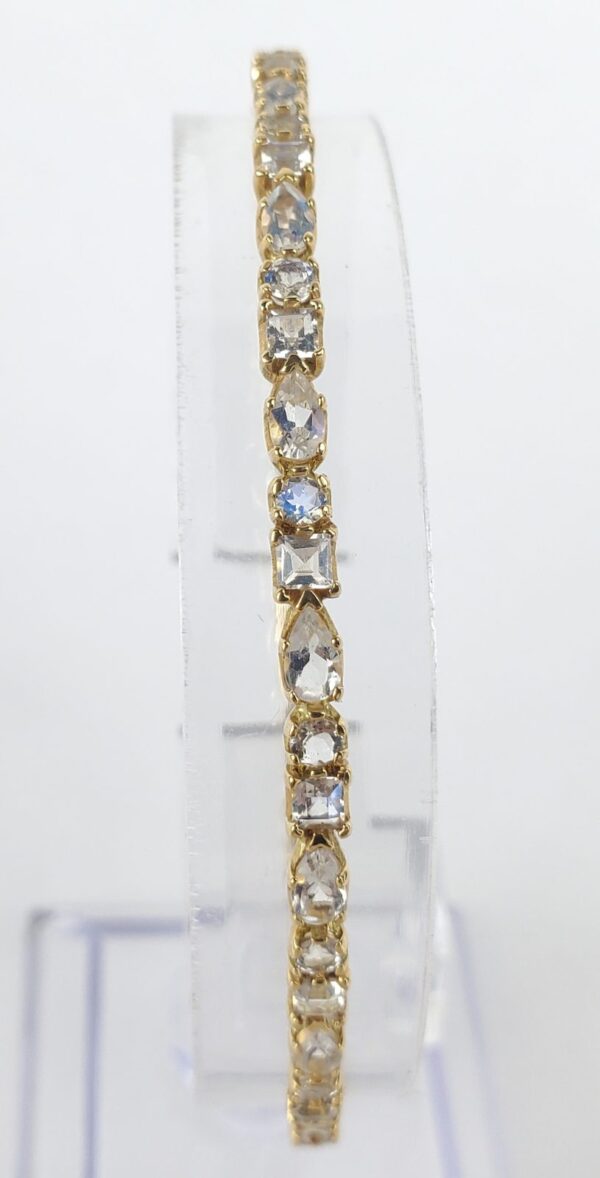 Emily & Ashley 18k Yellow Gold Moonstone Tennis Round Bangle Bracelet 7 3/4'' - Image 6