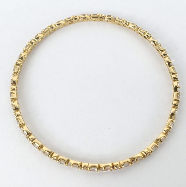 Emily & Ashley 18k Yellow Gold Moonstone Tennis Round Bangle Bracelet 7 3/4'' - Image 7