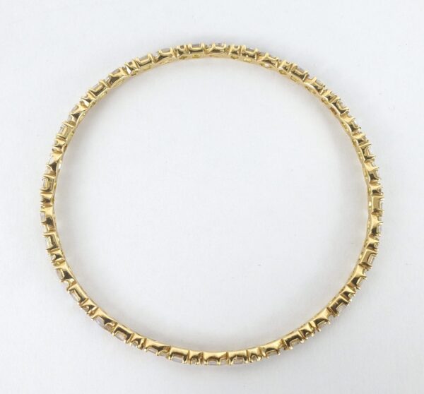 Emily & Ashley 18k Yellow Gold Moonstone Tennis Round Bangle Bracelet 7 3/4'' - Image 8