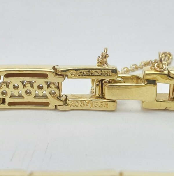 Jose Hess 18k Yellow Gold Diamond Zig-Zag Unique Vintage Tennis Bracelet 7 1/4'' - Image 12