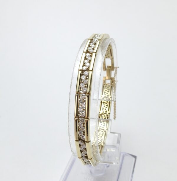 Jose Hess 18k Yellow Gold Diamond Zig-Zag Unique Vintage Tennis Bracelet 7 1/4'' - Image 4