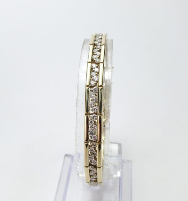 Jose Hess 18k Yellow Gold Diamond Zig-Zag Unique Vintage Tennis Bracelet 7 1/4'' - Image 6