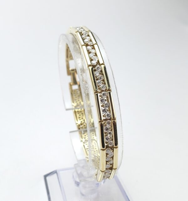 Jose Hess 18k Yellow Gold Diamond Zig-Zag Unique Vintage Tennis Bracelet 7 1/4'' - Image 8