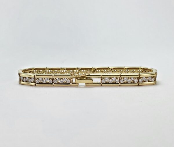 Jose Hess 18k Yellow Gold Diamond Zig-Zag Unique Vintage Tennis Bracelet 7 1/4'' - Image 10