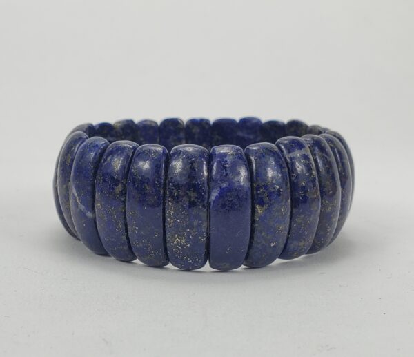 Lapis Lazuli Rectangular Rod Shape Double Drilled 24mm Wide Bracelet 7'' - Image 3