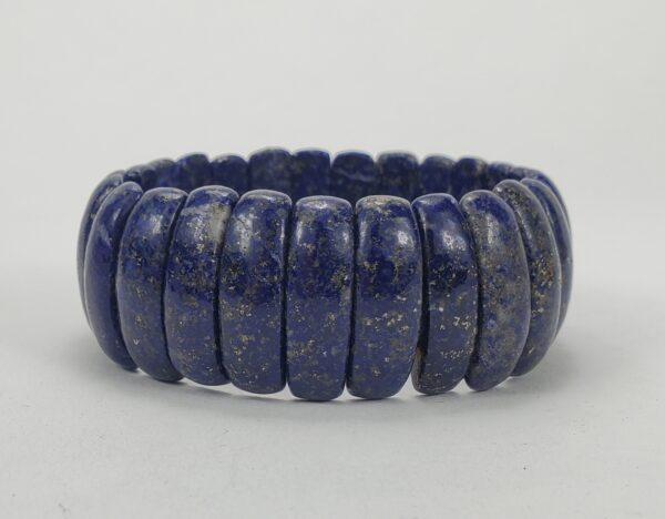 Lapis Lazuli Rectangular Rod Shape Double Drilled 24mm Wide Bracelet 7'' - Image 4
