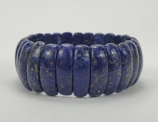 Lapis Lazuli Rectangular Rod Shape Double Drilled 24mm Wide Bracelet 7''