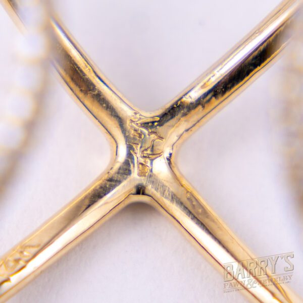 Pade Vavra 14k Yellow Gold .55ctw Round Brilliant Pave Diamond X Ring 6.5'' - Image 7