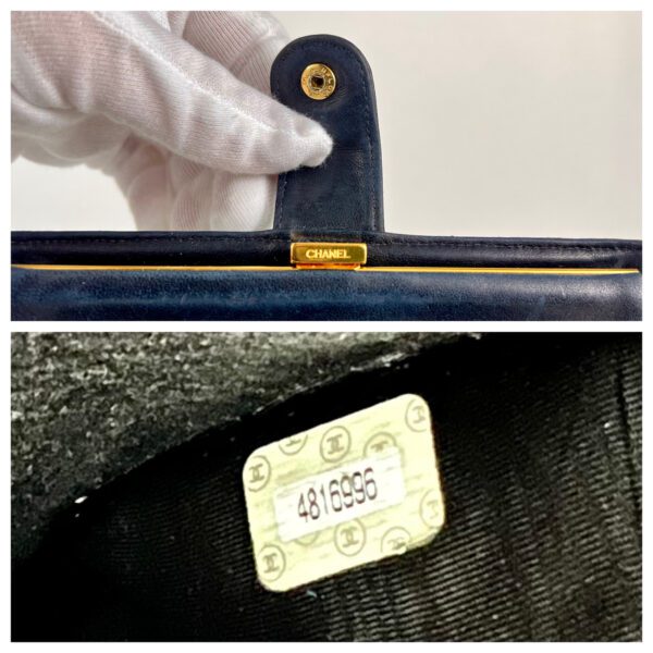 Vintage Chanel Black Caviar Leather CC Logo Bifold Kisslock Long Wallet - Image 13