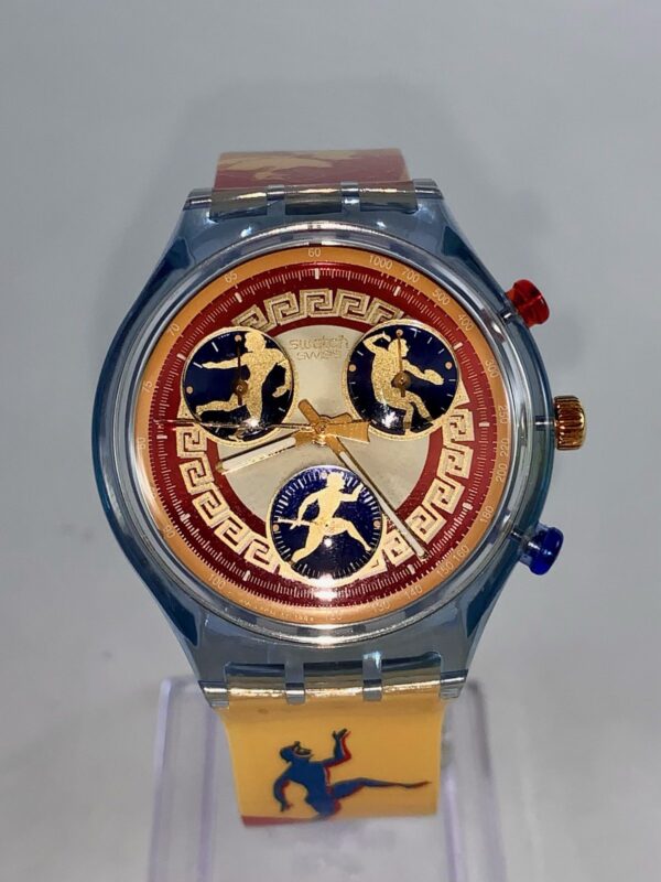Vintage Swatch Watch 1996 Atlanta Olympics KALOS Greek Run SCZ102 - Image 4