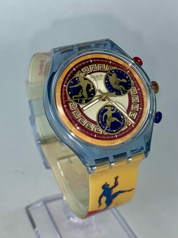 Vintage Swatch Watch 1996 Atlanta Olympics KALOS Greek Run SCZ102 - Image 5
