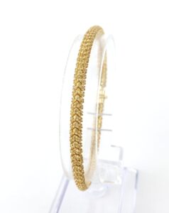 Yvel 18k Yellow Gold 5.22ct Yellow Sapphire 3-Row Prong Set Tennis Bracelet 7''