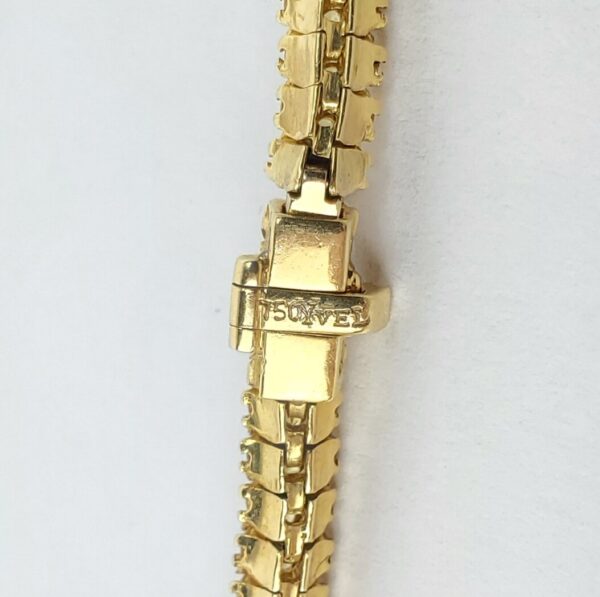 Yvel 18k Yellow Gold 5.22ct Yellow Sapphire 3-Row Prong Set Tennis Bracelet 7'' - Image 10