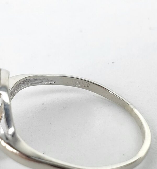 10k White Gold Oval Cut Cabochon Natural Opal Solitaire Ring 6'' - Image 11