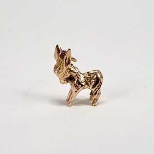10k Yellow Gold Solid Donkey Burro Charm Pendant