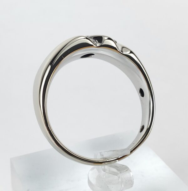 14k White Gold .40ctw Natural Diamond Channel Set Large Mens Band Ring 13'' - Image 7