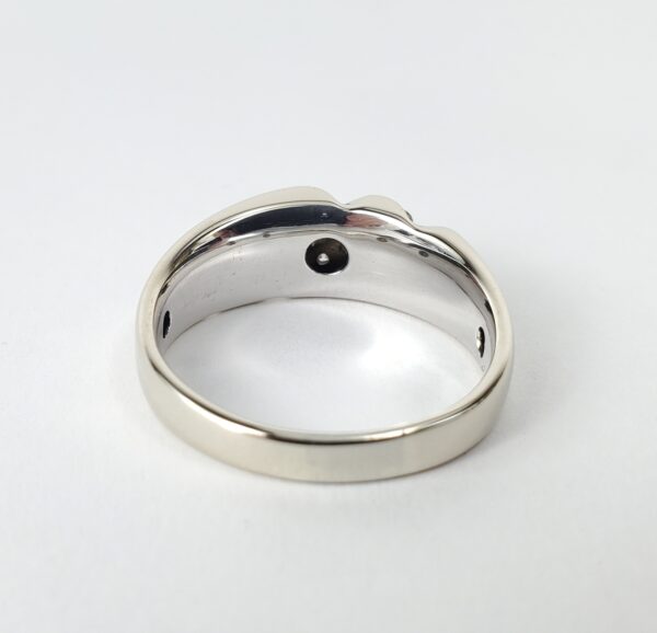 14k White Gold .40ctw Natural Diamond Channel Set Large Mens Band Ring 13'' - Image 8
