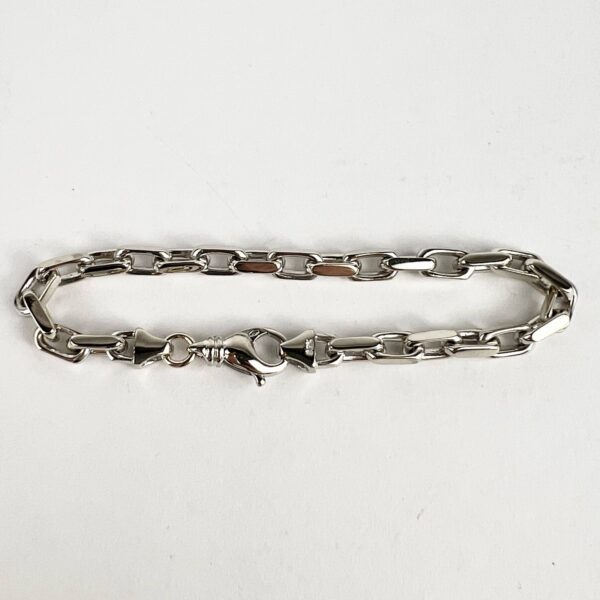 14k White Gold 5.5mm Rectangular Rolo Link Bracelet 8.25'' - Image 3