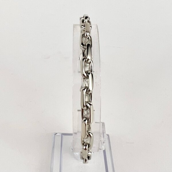 14k White Gold 5.5mm Rectangular Rolo Link Bracelet 8.25'' - Image 4