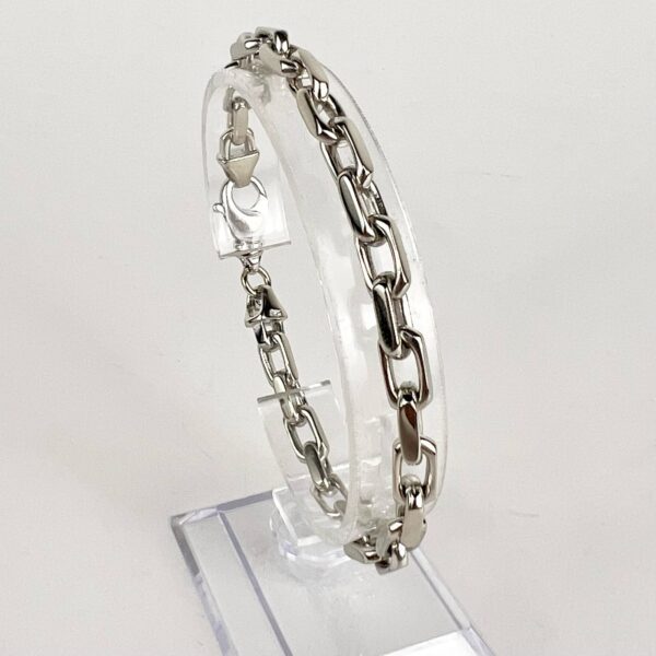 14k White Gold 5.5mm Rectangular Rolo Link Bracelet 8.25'' - Image 5