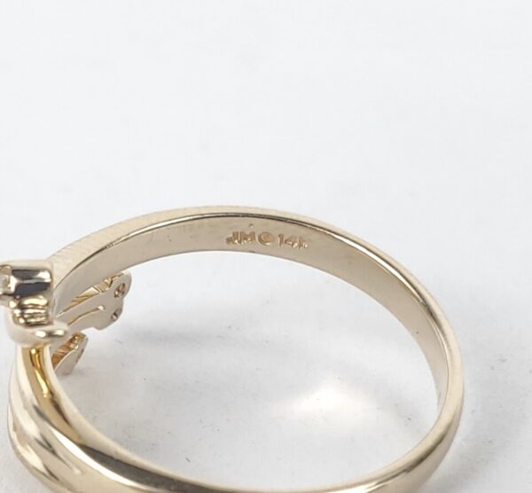 14k Yellow Gold .04ct Diamond Crossover Style Band Ring 5.75'' - Image 11